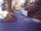 Driveway with concrete retaining wall