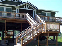 Two-story deck stairs